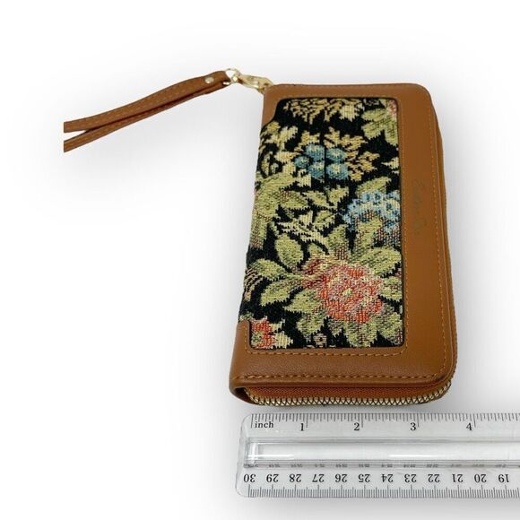 Shein SHEIN Brown Embroidery Carpet Tapestry Women's Long Wallet Grandma Core - Picture 8 of 8